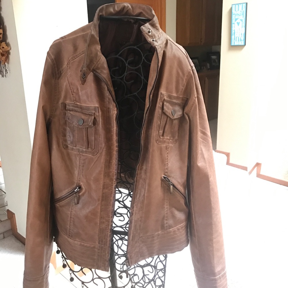 Max Cotton faux Leather Jacket NWOT